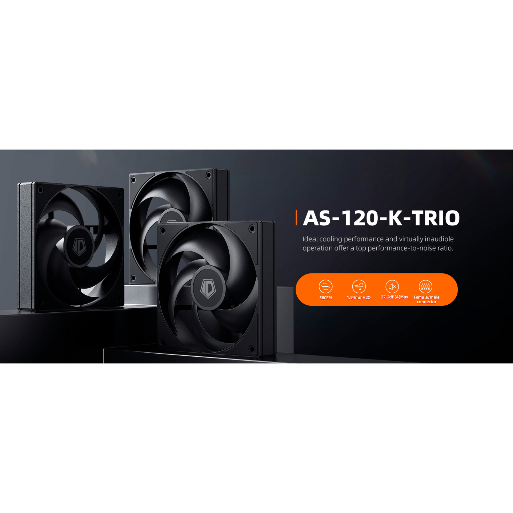 Кулер до корпусу ID-Cooling Вентилятор ID-Cooling AS-120-K Trio (AS-120-K TRIO) - фото 10 Кулер до корпусу ID-Cooling Вентилятор ID-Cooling AS-120-K Trio (AS-120-K TRIO) - фото 10
