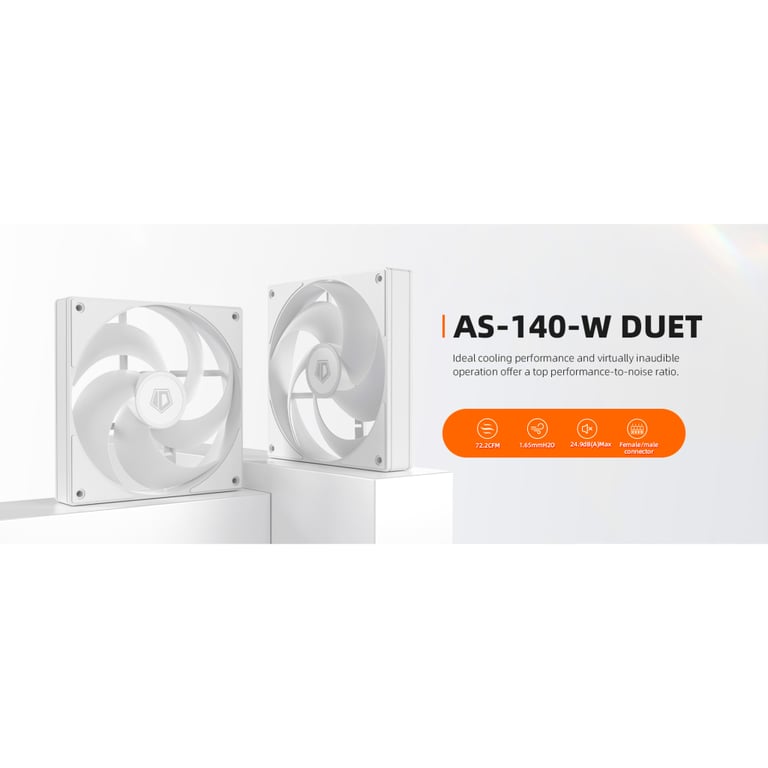 Кулер до корпусу ID-Cooling Вентилятор ID-Cooling AS-140-W Duet White (AS-140-W DUET) - фото 7
