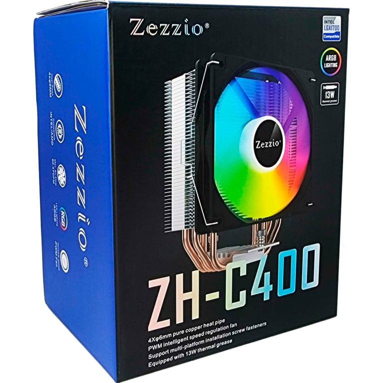 Кулер до процесора Zezzio ZH-C400 V2 ARGB/SRGB Ultra Fan - фото 6