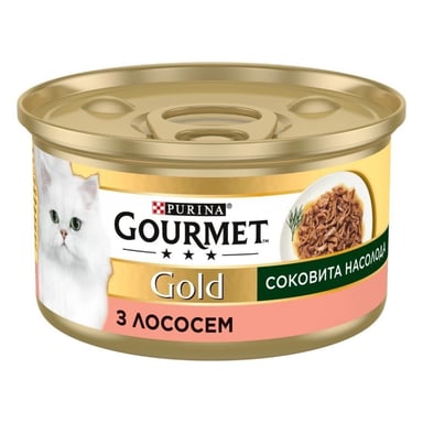 Консерви для котів Purina Gourmet Gold Соковита насолода з лососем 85 г (8445290823373) - фото 1