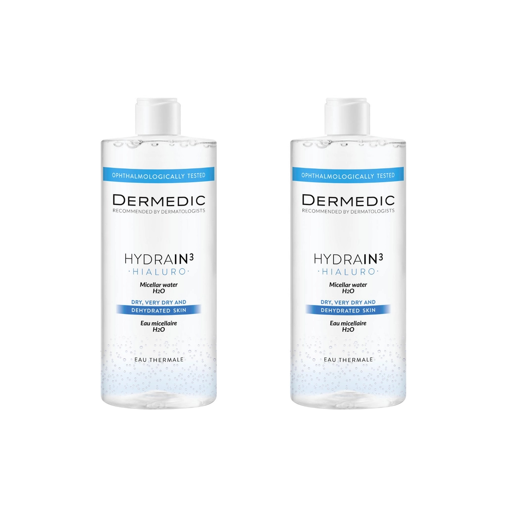 Міцелярна вода Dermedic Hydrain 3 Hialuro H2O 2 x 500 мл (5901643175801)