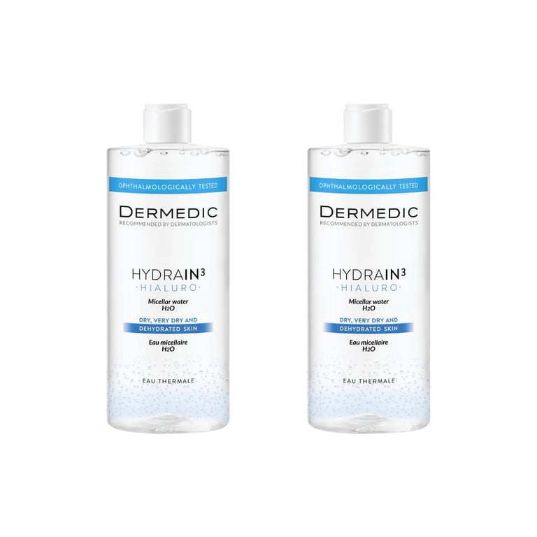 Міцелярна вода Dermedic Hydrain 3 Hialuro H2O 2 x 500 мл (5901643175801)