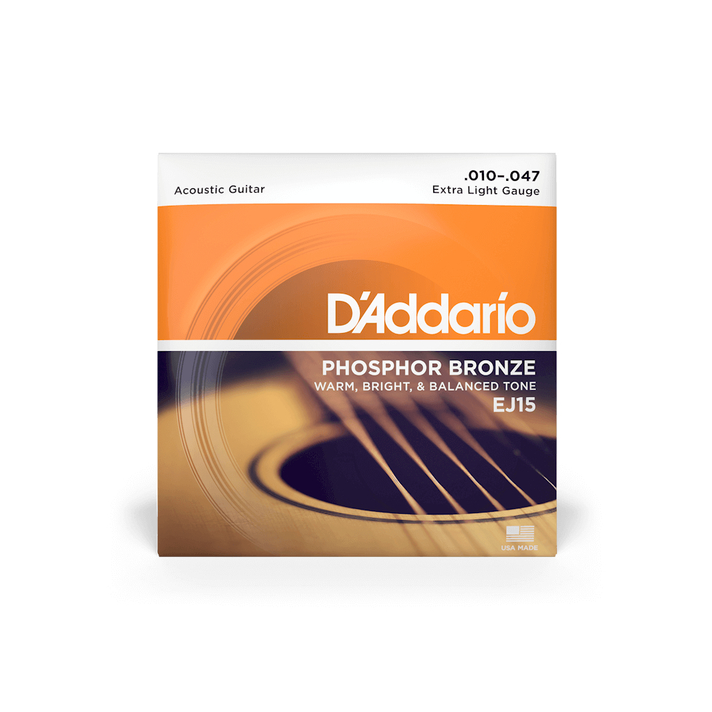Струни для гітари D'Addario Phosphor Bronze Extra Light (10-47) (EJ15) - фото 1 Струни для гітари D'Addario Phosphor Bronze Extra Light (10-47) (EJ15) - фото 1