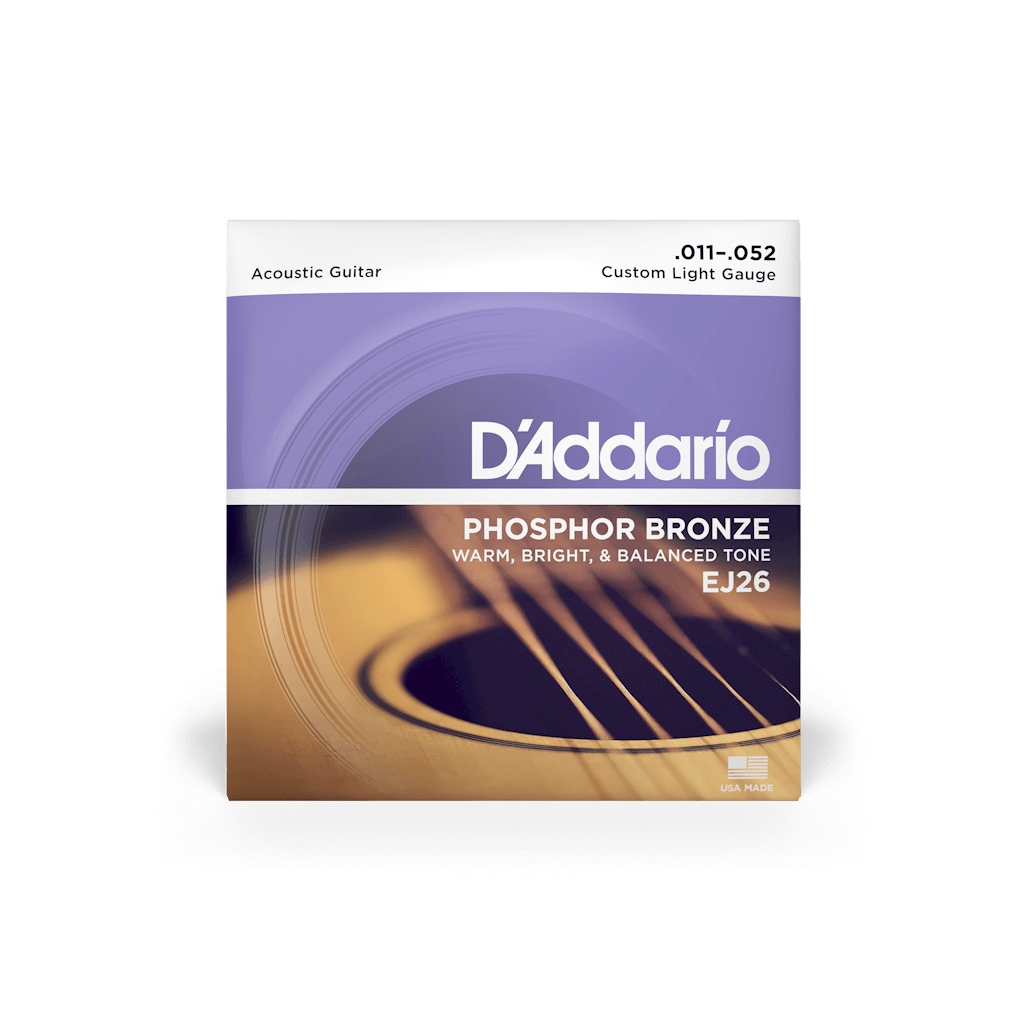 Струни для гітари D'Addario Phosphor Bronze Custom Light (11-52) (EJ26) - фото 1 Струни для гітари D'Addario Phosphor Bronze Custom Light (11-52) (EJ26) - фото 1
