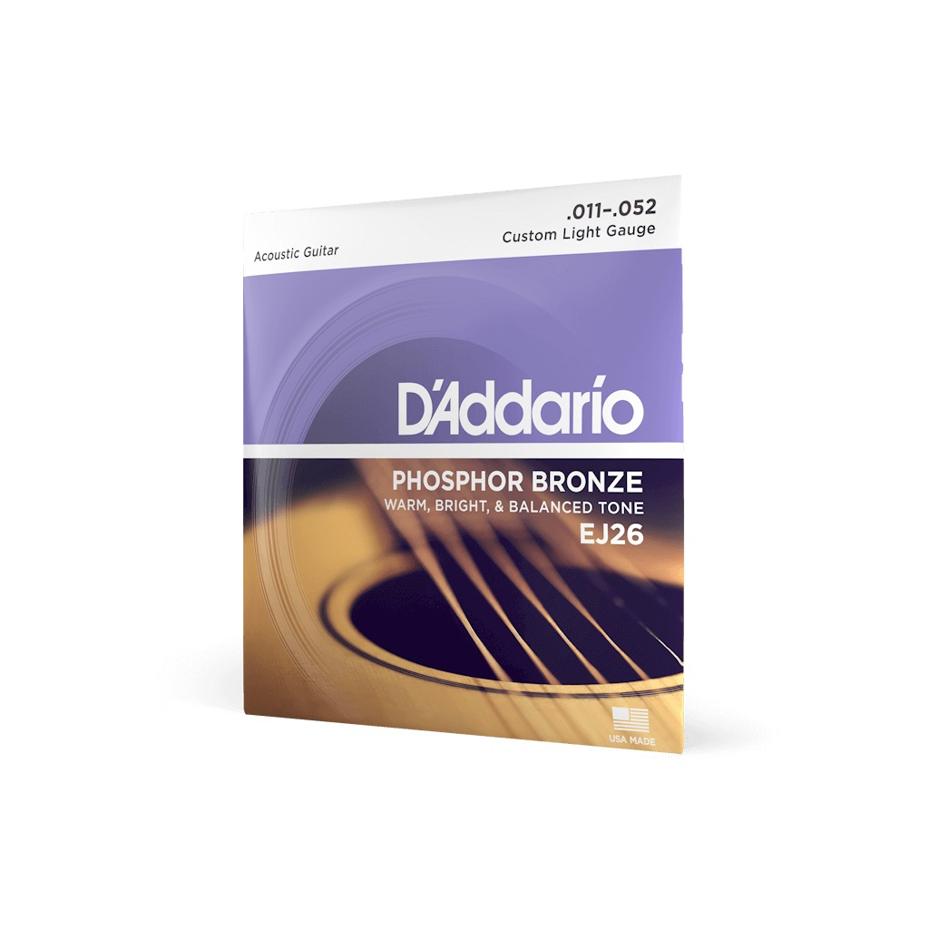 Струни для гітари D'Addario Phosphor Bronze Custom Light (11-52) (EJ26) - фото 2 Струни для гітари D'Addario Phosphor Bronze Custom Light (11-52) (EJ26) - фото 2
