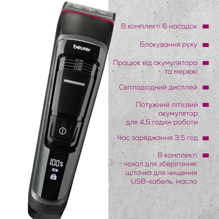 Машинка для стрижки Beurer MN5X - фото 7