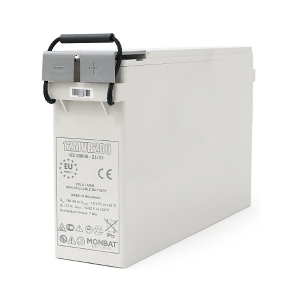 Батарея до ДБЖ MONBAT 12V-200Ah, AGM FRONT TERMINAL (12MVR200) - фото 1