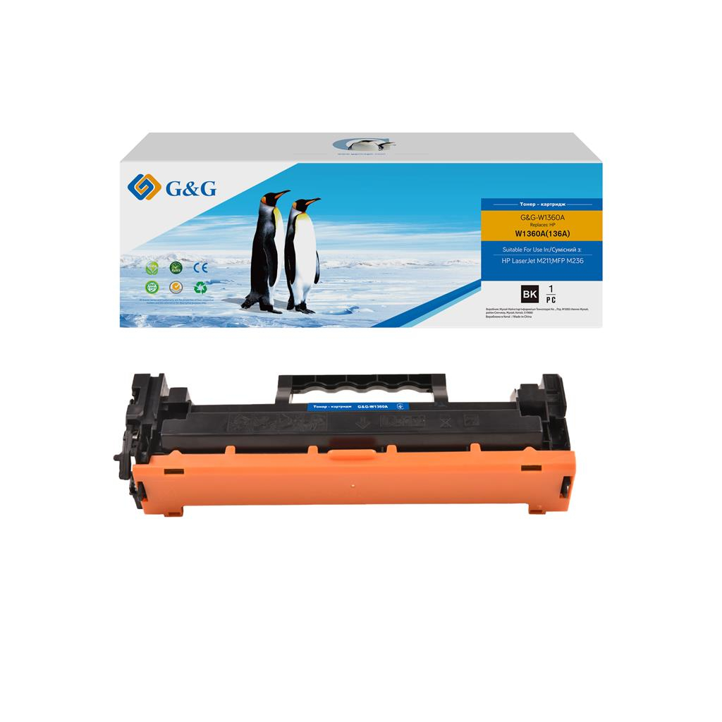 Картридж G&G HP 136X LJ M211/M212/M236 Black (2600 ст) AO-чип (G&G-W1360X_NC) - фото 2 Картридж G&G HP 136X LJ M211/M212/M236 Black (2600 ст) AO-чип (G&G-W1360X_NC) - фото 2
