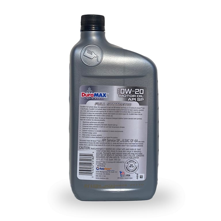 Моторна олива Duramax 0W20 DEXOS G2 SYN, 0,946 л - фото 3