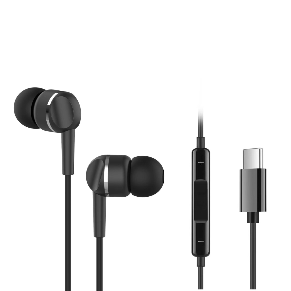 Навушники Ergo VM-735 Type-C Earphones Black (VM-735K) - фото 1