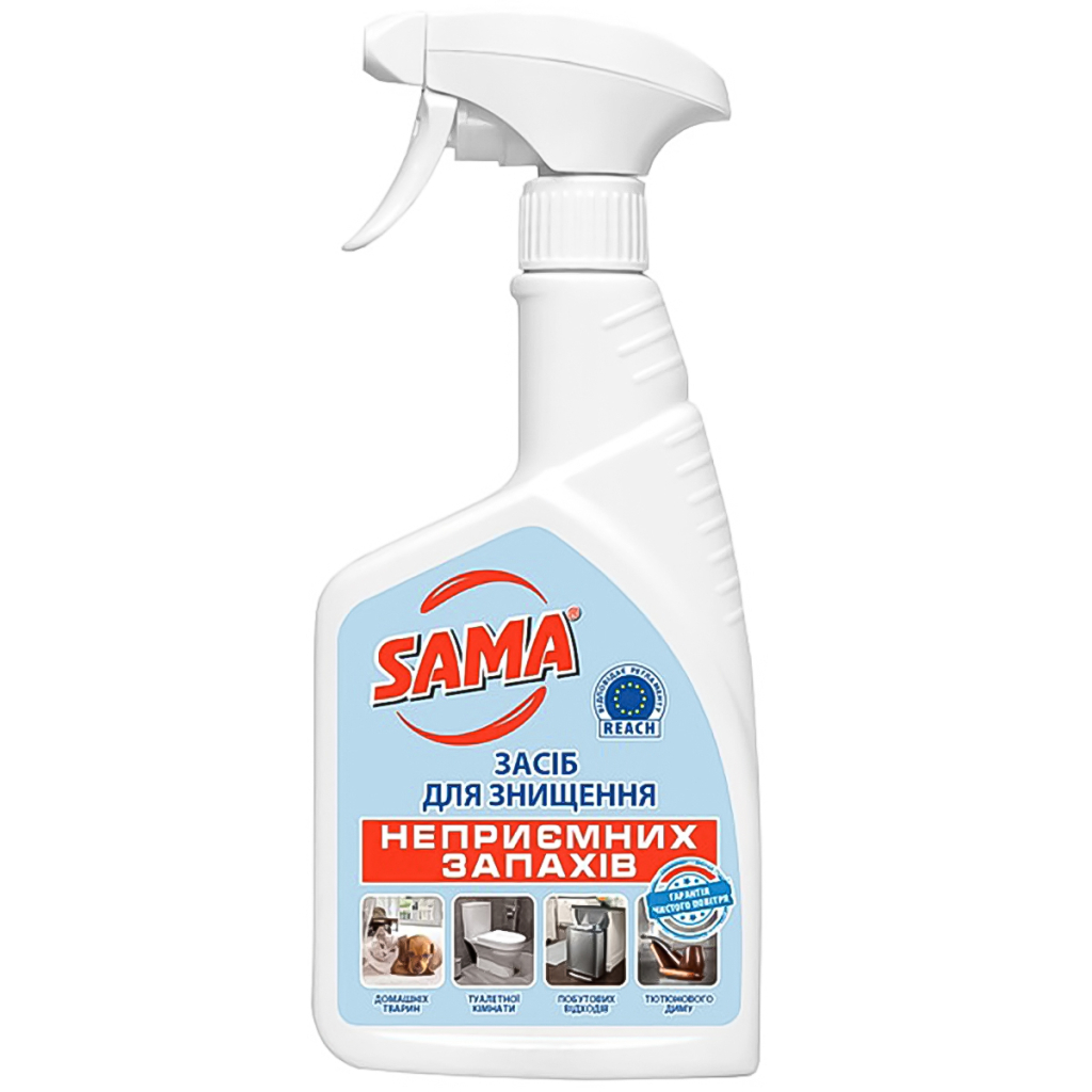 Спрей для чищення ванн Sama Для знищення неприємних запахів 500 г (4820270630969) Спрей для чищення ванн Sama Для знищення неприємних запахів 500 г (4820270630969)