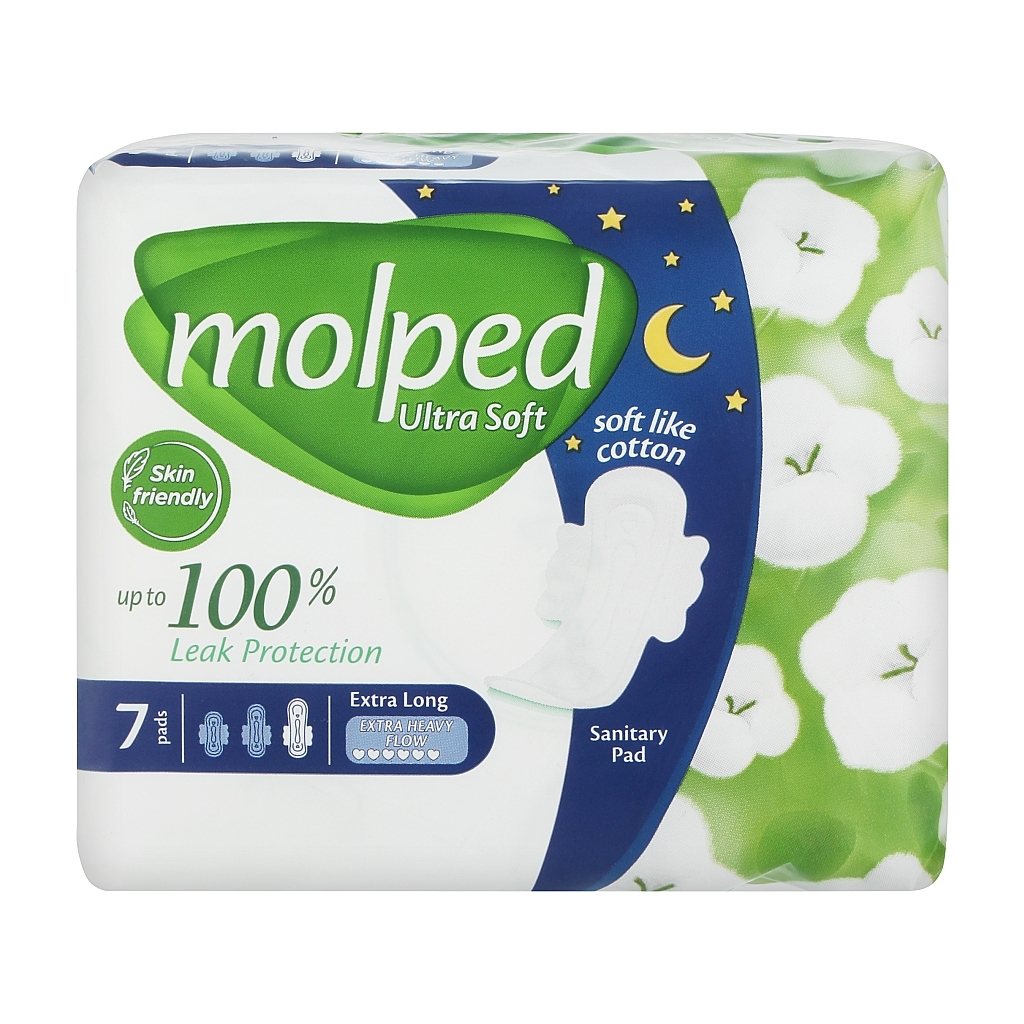 Гігієнічні прокладки Molped Ultra Soft Extra Long 6 крапель 32 см 7 шт. (8690536845231) - фото 1 Гігієнічні прокладки Molped Ultra Soft Extra Long 6 крапель 32 см 7 шт. (8690536845231) - фото 1