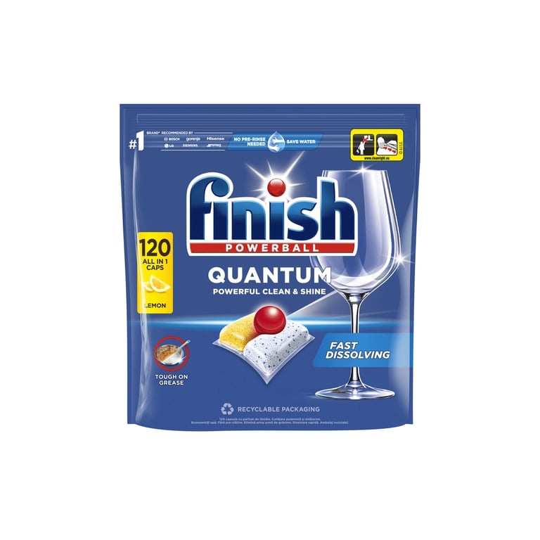 Таблетки для посудомийних машин Finish Quantum All in 1 Лимон 115 шт. (5908252009671/5908252018468) - фото 1
