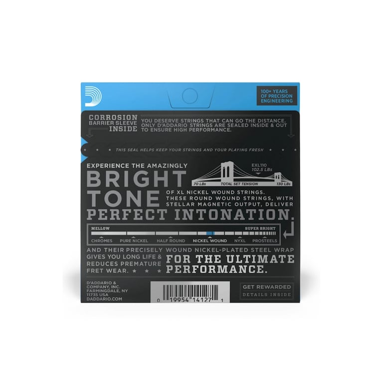 Струни для гітари D'Addario XL Nickel Wound Regular Light (10-46) (EXL110) - фото 3