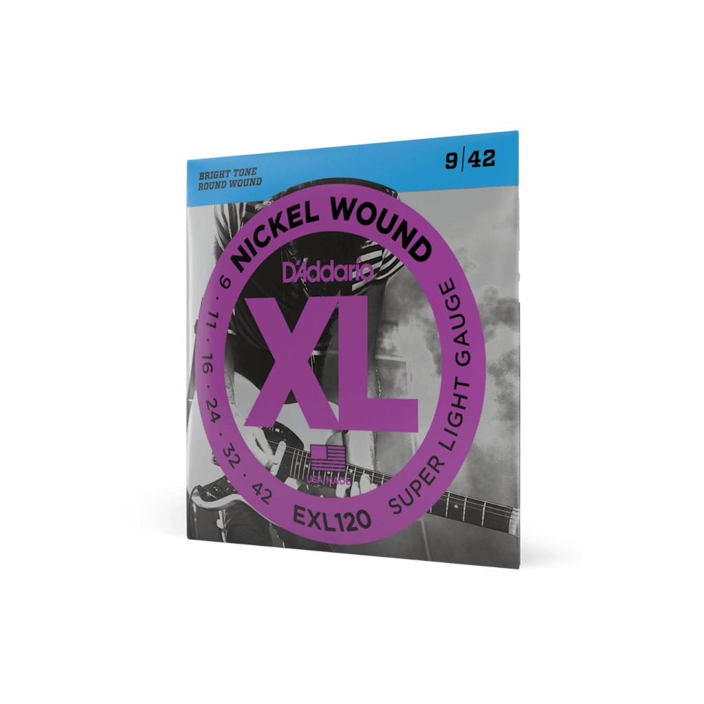 Струни для гітари D'Addario XL Nickel Wound Super Light (09-42) (EXL120) - фото 2 Струни для гітари D'Addario XL Nickel Wound Super Light (09-42) (EXL120) - фото 2