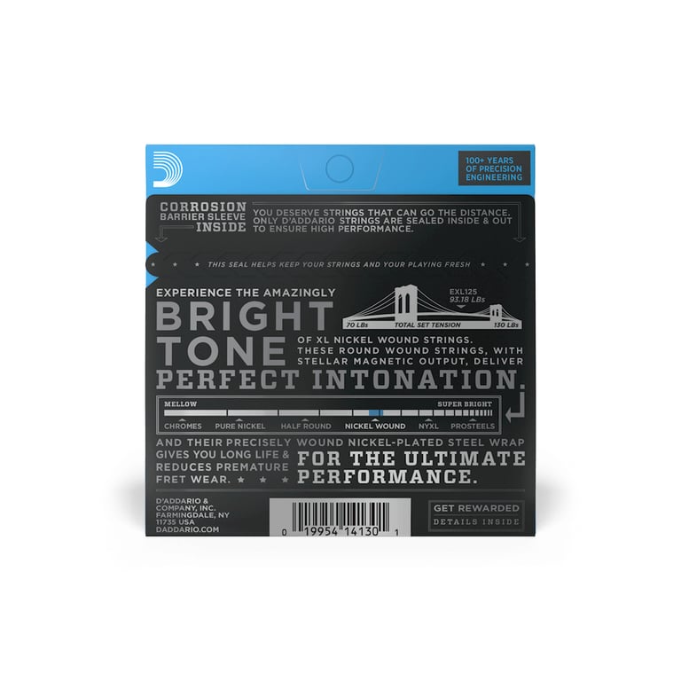 Струни для гітари D'Addario XL Nickel Wound Super Light Top / Regular Bottom (09-46) (EXL125) - фото 3