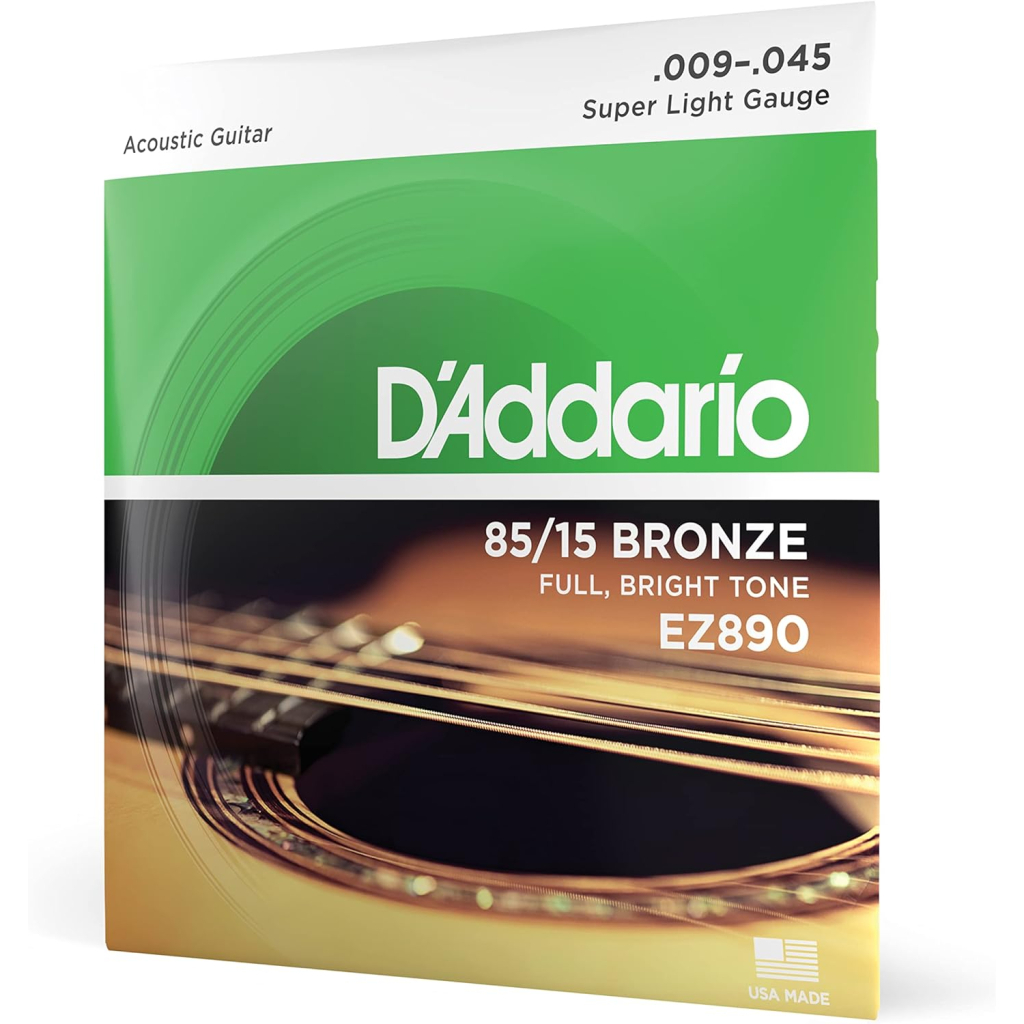 Струни для гітари D'Addario 85/15 Bronze Super Light (09-45) (EZ890) - фото 1 Струни для гітари D'Addario 85/15 Bronze Super Light (09-45) (EZ890) - фото 1