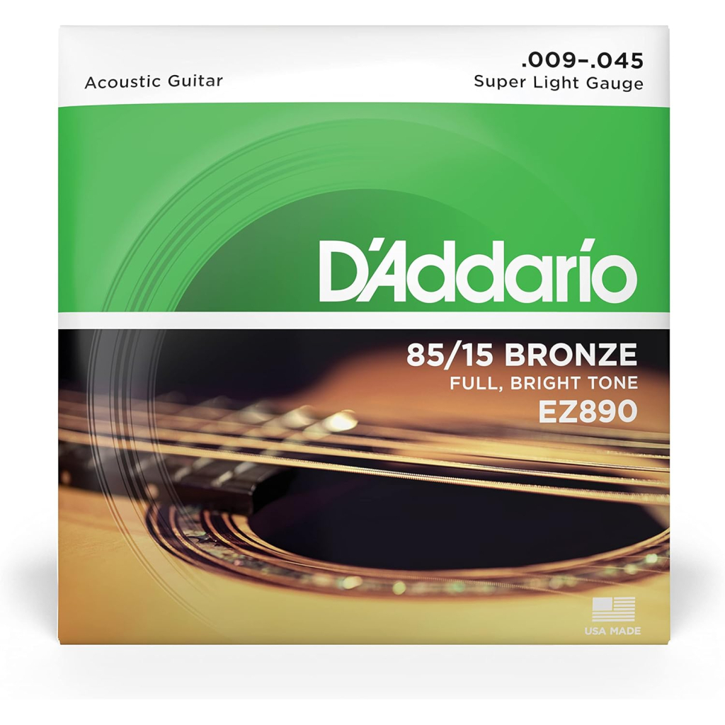 Струни для гітари D'Addario 85/15 Bronze Super Light (09-45) (EZ890) - фото 2 Струни для гітари D'Addario 85/15 Bronze Super Light (09-45) (EZ890) - фото 2