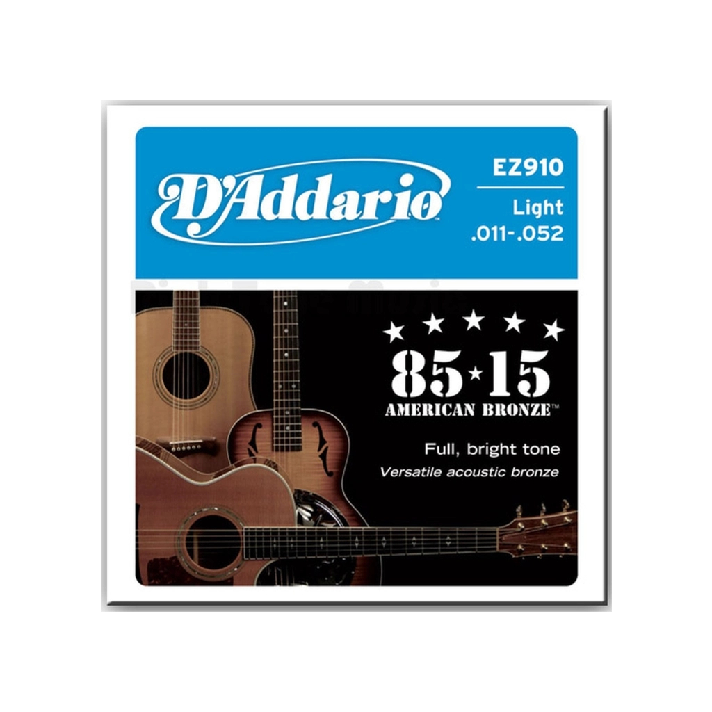 Струни для гітари D'Addario 85/15 Bronze Light (11-52) (EZ910) - фото 3 Струни для гітари D'Addario 85/15 Bronze Light (11-52) (EZ910) - фото 3