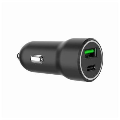 Зарядний пристрій Gembird 1xUSB-A (18W QC3.0) + 1xUSB-C (20W PD) black (TA-UC-A2PDQC20-CAR-01) - фото 1