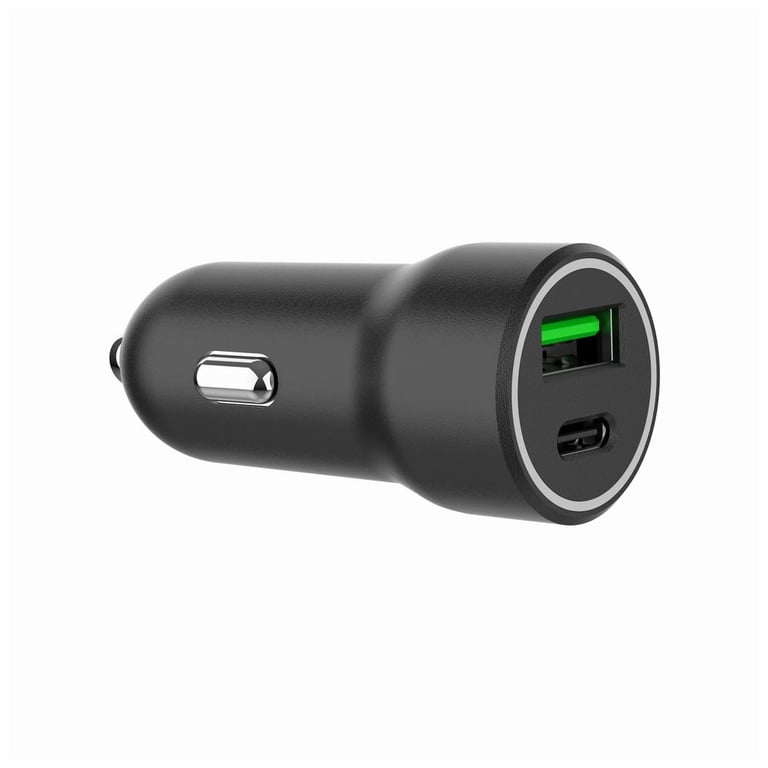 Зарядний пристрій Gembird 1xUSB-A (18W QC3.0) + 1xUSB-C (20W PD) black (TA-UC-A2PDQC20-CAR-01) - фото 1