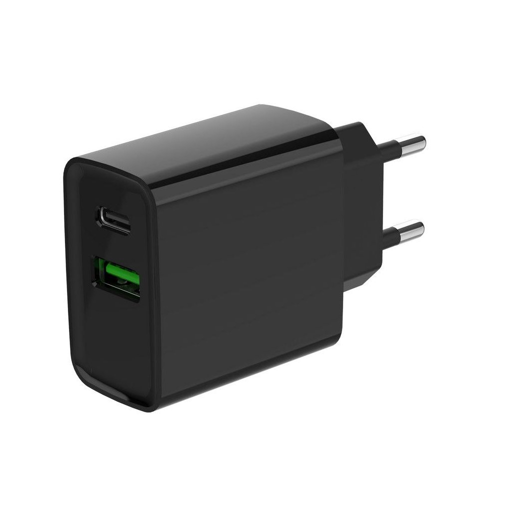 Зарядний пристрій Gembird 1xUSB-A + 1 Type-C (PD20Вт + QC3.0 18Вт) black (TA-UC-PDQC20-01-BK) Зарядний пристрій Gembird 1xUSB-A + 1 Type-C (PD20Вт + QC3.0 18Вт) black (TA-UC-PDQC20-01-BK)
