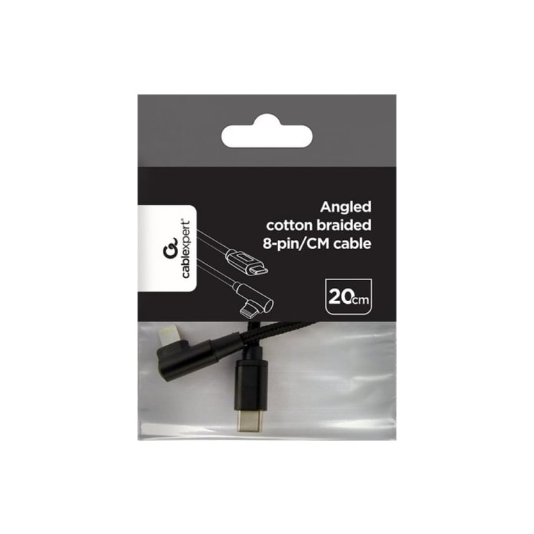 Дата кабель USB-C to Lightning 0,2m angle Cablexpert (CC-USB2-CMLML-0.2M) - фото 3