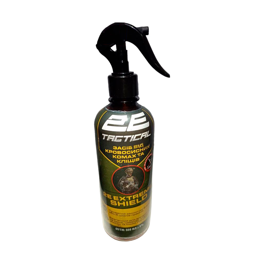 Спрей від комах 2E Tactical Extreme Shield Від кровосисних комах та кліщів Для обробки одягу та спорядження 500 мл (2E-RPLNTPN05-500) - фото 1 Спрей від комах 2E Tactical Extreme Shield Від кровосисних комах та кліщів Для обробки одягу та спорядження 500 мл (2E-RPLNTPN05-500) - фото 1