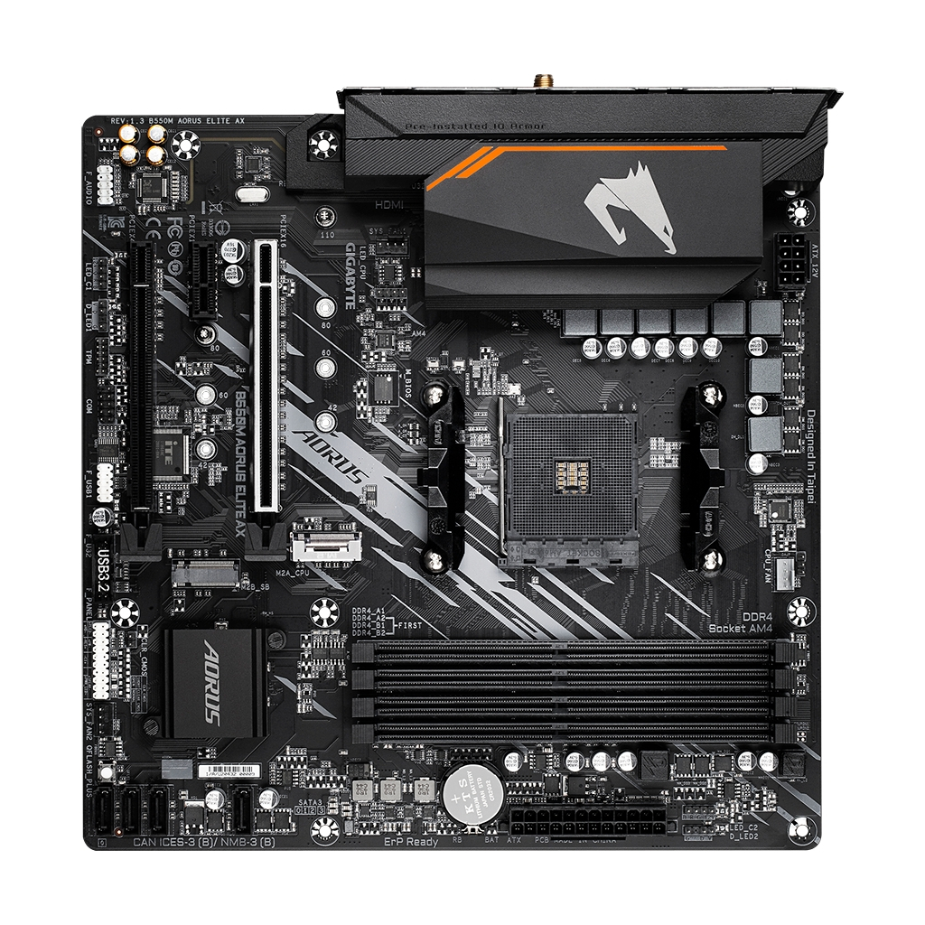 Материнська плата GIGABYTE B550M AORUS ELITE AX - фото 3 Материнська плата GIGABYTE B550M AORUS ELITE AX - фото 3