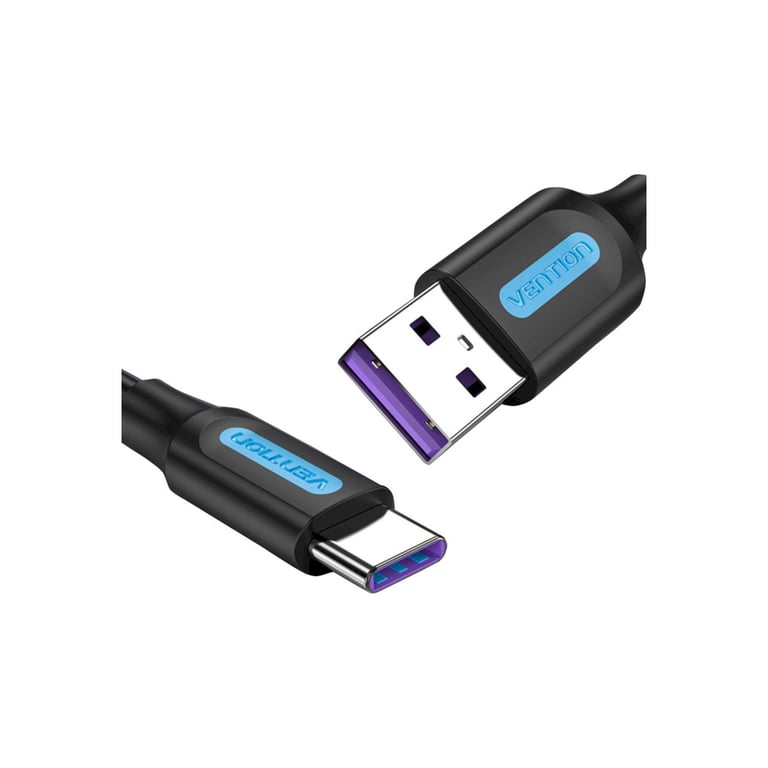 Дата кабель USB 2.0 AM to USB-C 0.5m 5.0A (25W) PVC black Vention (CORBD) - фото 3
