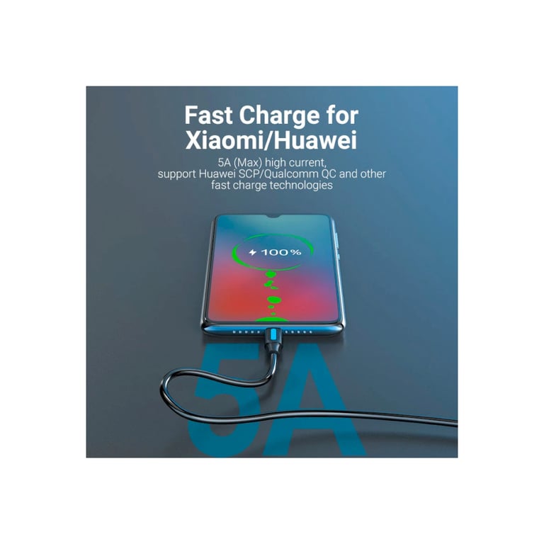 Дата кабель USB 2.0 AM to USB-C 0.5m 5.0A (25W) PVC black Vention (CORBD) - фото 5