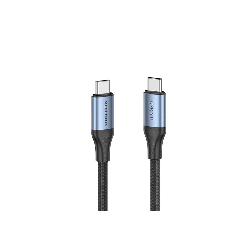 Дата кабель USB-C to USB-C 1.0m Thunderbolt 4 240W (50V/5A) 8K60Hz Gray Aluminum Alloy Vention (TAVHF) - фото 1