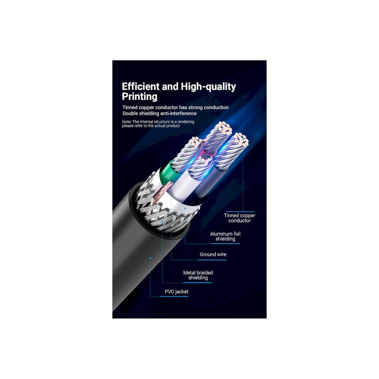 Кабель для принтера USB 2.0 AM/BM 1.0m 480Mbps PVC black Vention (COQBF) - фото 5