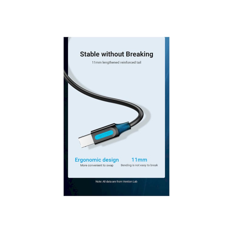 Кабель для принтера USB 2.0 AM/BM 1.0m 480Mbps PVC black Vention (COQBF) - фото 8