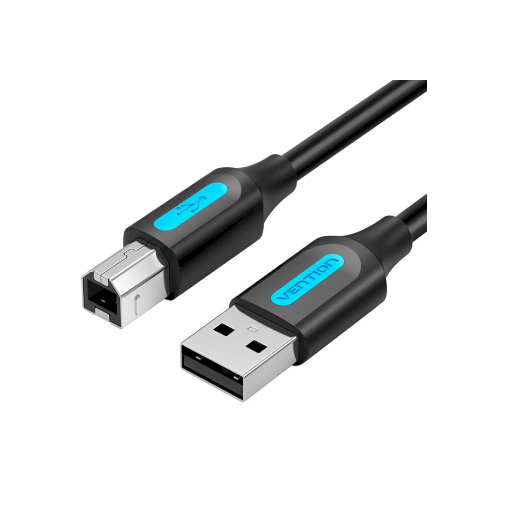 Кабель для принтера USB 2.0 AM/BM 1.5m 480Mbps PVC black Vention (COQBG) - фото 1