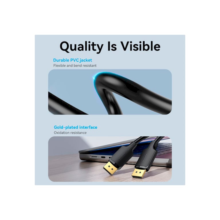 Кабель мультимедійний DisplayPort M to DisplayPort M 3.0m V1.2 4K 60Hz 3D Dolby 7.1 Vention (HAKBI) - фото 10