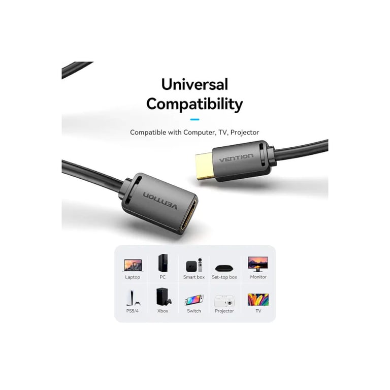 Кабель мультимедійний HDMI M to HDMI F 5.0m V2.0 4K60Hz Vention (AHCBJ) - фото 8