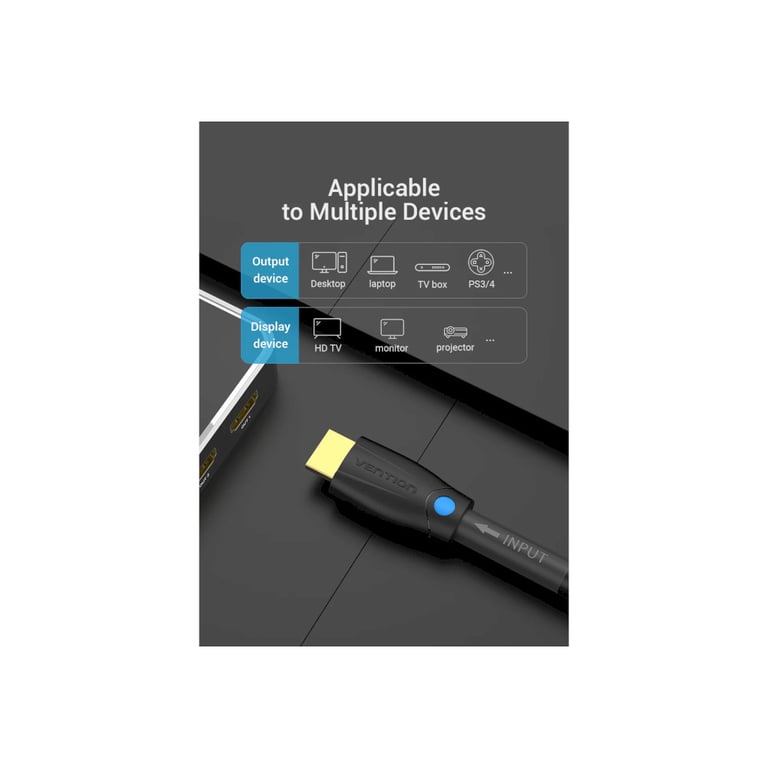 Кабель мультимедійний HDMI M to HDMI M 8.0m V2.0 4K60Hz black Vention (AAMBK) - фото 6