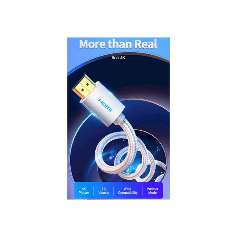 Кабель мультимедійний HDMI M to HDMI M 10.0m V2.0 4K60Hz silver Vention (AABIL) - фото 4