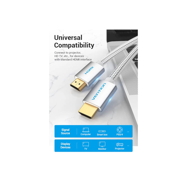 Кабель мультимедійний HDMI M to HDMI M 10.0m V2.0 4K60Hz silver Vention (AABIL) - фото 6