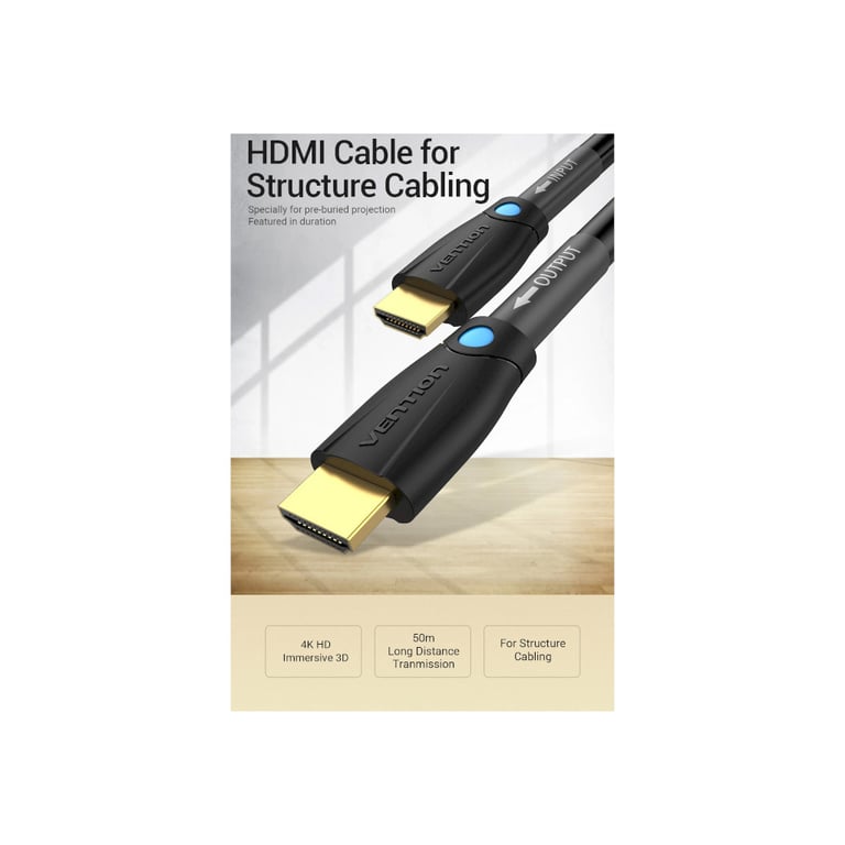 Кабель мультимедійний HDMI M to HDMI M 10.0m V2.0 4K60Hz black Vention (AAMBL) - фото 3