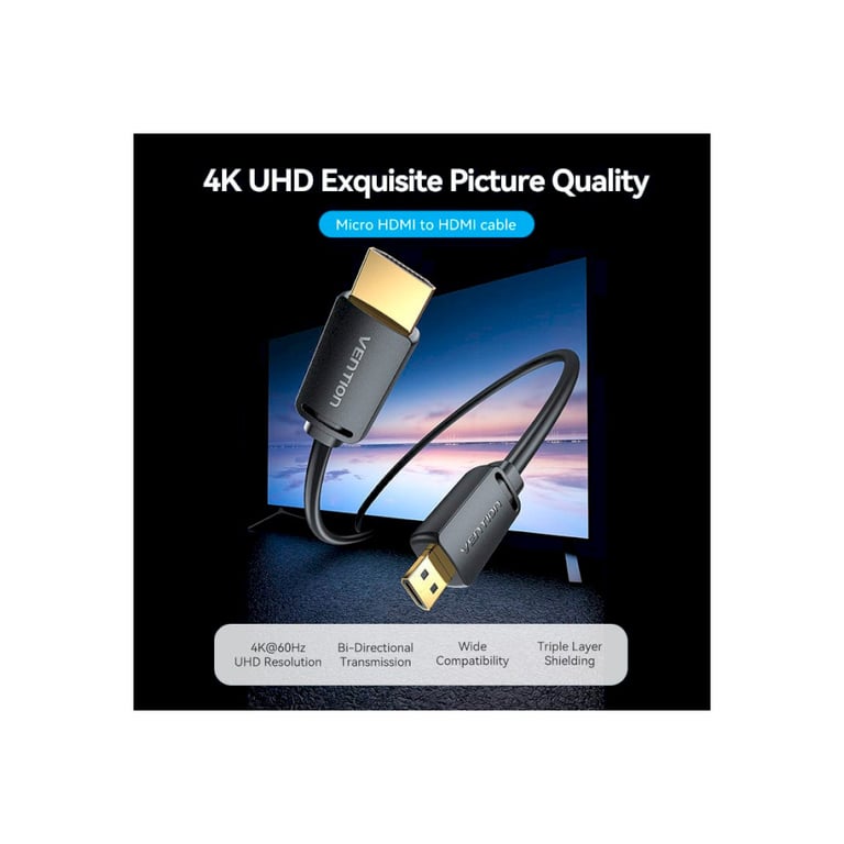 Кабель мультимедійний HDMI M to HDMI micro M 1.5m V2.0 4K 60Hz 18Gbps HDR Dolby Vention (AGIBG) - фото 5