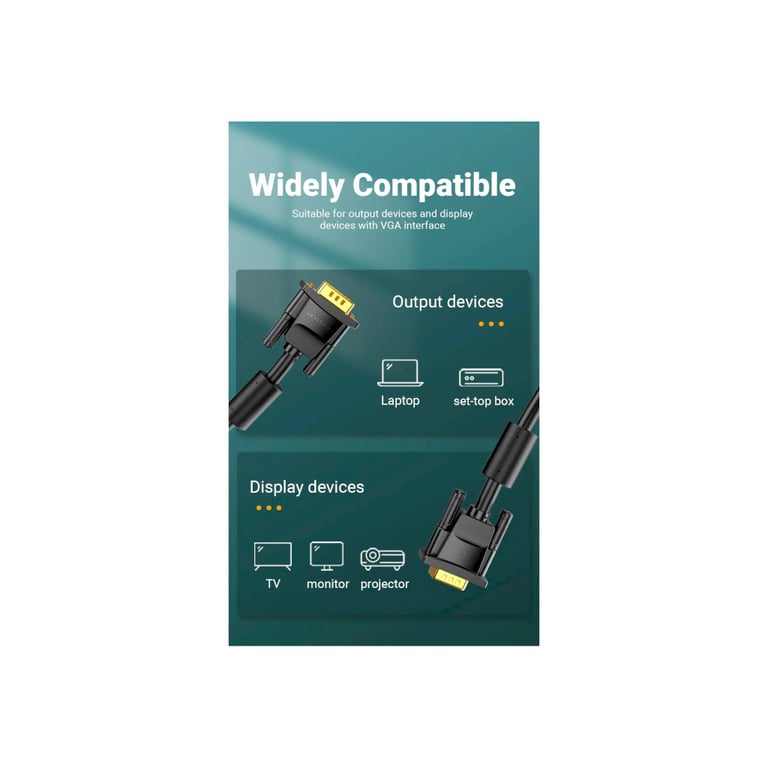 Кабель мультимедійний VGA M to VGA M 2.0m ferrite Vention (DAEBH) - фото 8