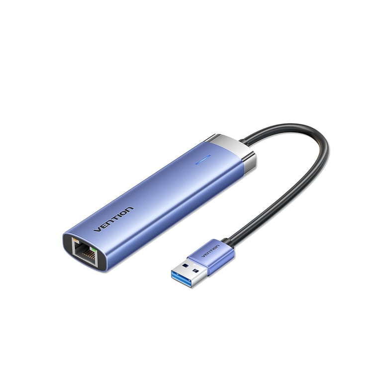 Концентратор Vention USB 3.0 to USB 3.0x3/RJ45/Type-C Hub Blue Aluminum Alloy 5-in-1 (TGFSB) - фото 1