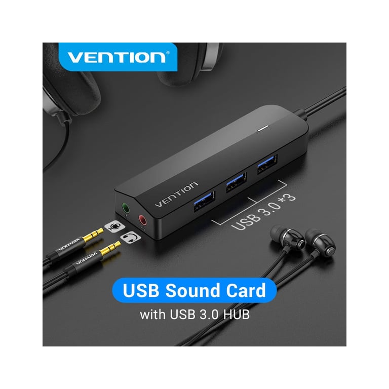 Концентратор Vention USB 3.0 to 3хUSB 3.0/2хTRS Audio/USB Micro 1.0m (CHIBF) - фото 2