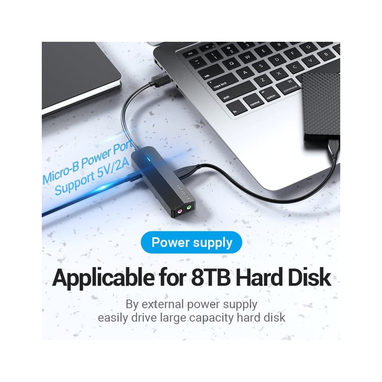 Концентратор Vention USB 3.0 to 3хUSB 3.0/2хTRS Audio/USB Micro 1.0m (CHIBF) - фото 3