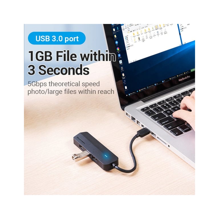 Концентратор Vention USB 3.0 to 3хUSB 3.0/2хTRS Audio/USB Micro 1.0m (CHIBF) - фото 7