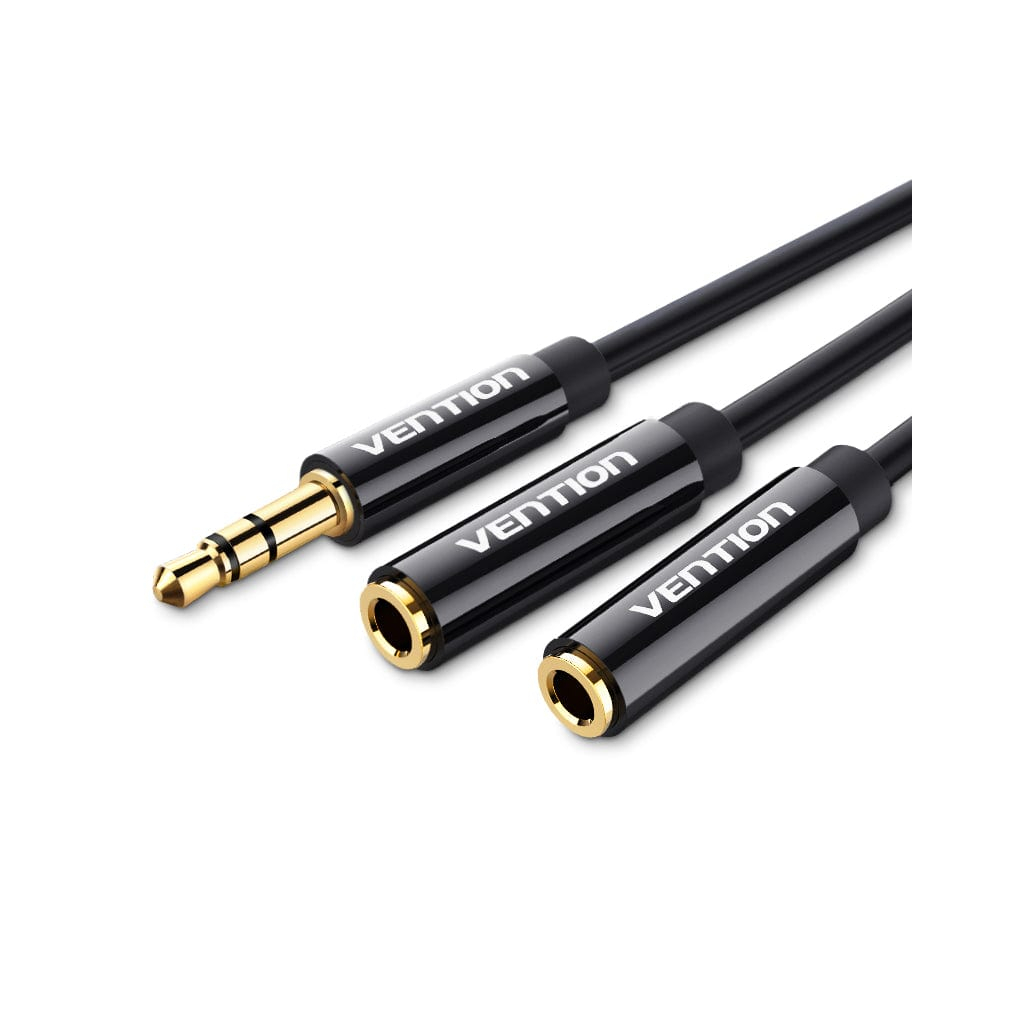 Кабель мультимедійний 3.5mm M to 2x3.5mm F 0.3m Vention (BBSBY) - фото 1