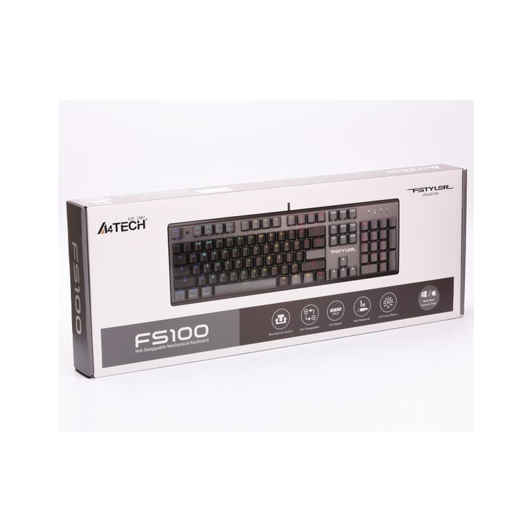 Клавіатура A4Tech FS100 RGB FS Switch USB Stone Black (4711421000567) - фото 9