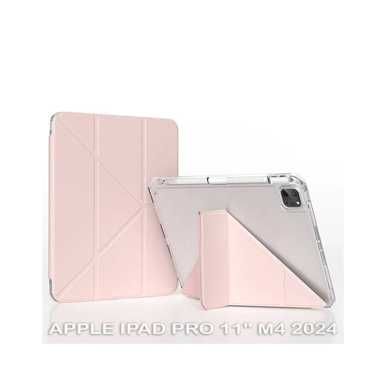 Чохол до планшета BeCover Ultra Slim Origami Transparent Apple iPad Pro 11" M4 2024 Pink (711691) - фото 1